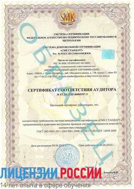 Образец сертификата соответствия аудитора №ST.RU.EXP.00005397-3 Адлер Сертификат ISO/TS 16949